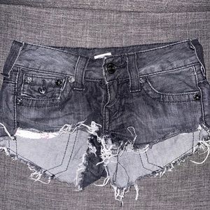 True religion joey cut off shorts